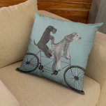 Cojín Decorativo Schnauzer Tandem<br><div class="desc">Schnauzer Tandem by Fabfunky. Features schnauzers riding a bicycle in a whimsical,  steampunk style. | 192047D</div>