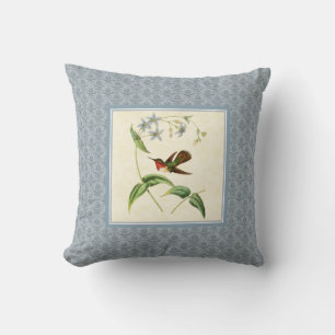 Cojín Decorativo Scintillant Hummingbird Damask Pillow