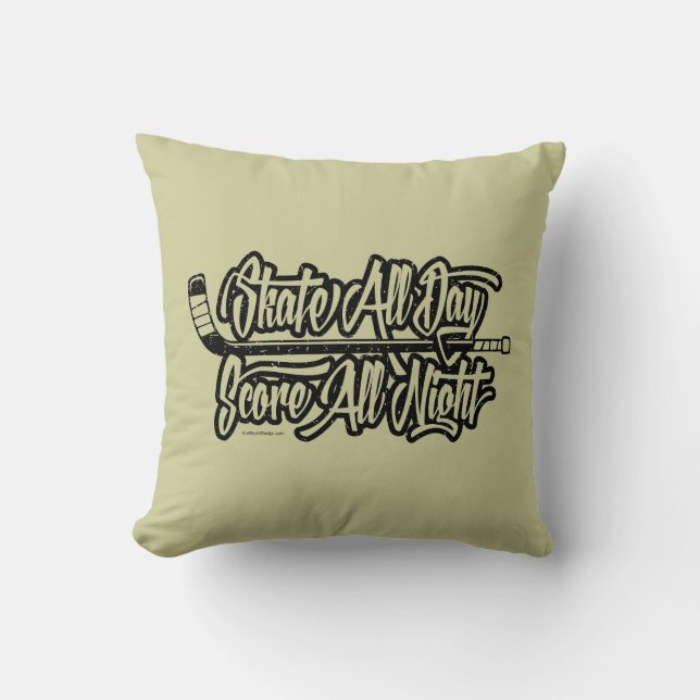 Cojín Decorativo Score All Night (Hockey) Throw Pillow (Anverso)