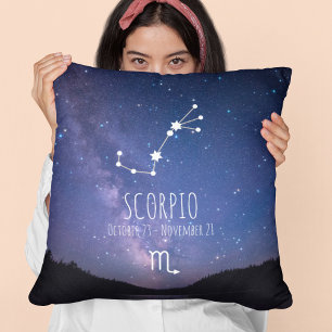 Cojín Decorativo Scorpio   Personalized Zodiac Constellation