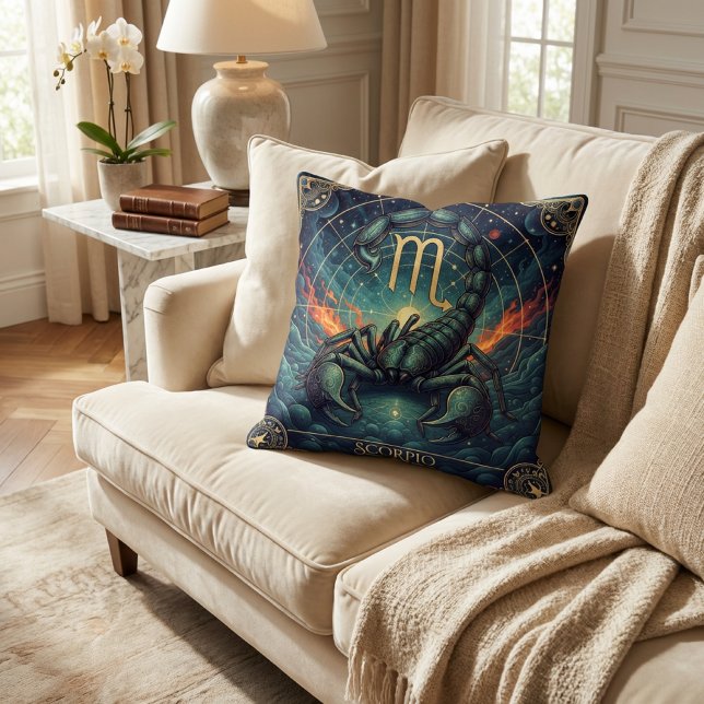 Cojín Decorativo Scorpio Zodiac Celestial (Subido por el creador)