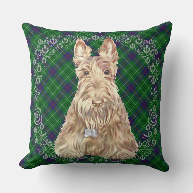 Cojín Decorativo Scottie de tartán Duncan (Anverso)