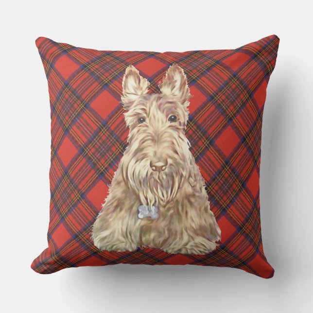 Cojín Decorativo Scottie de Tartán Hepburn (Anverso)