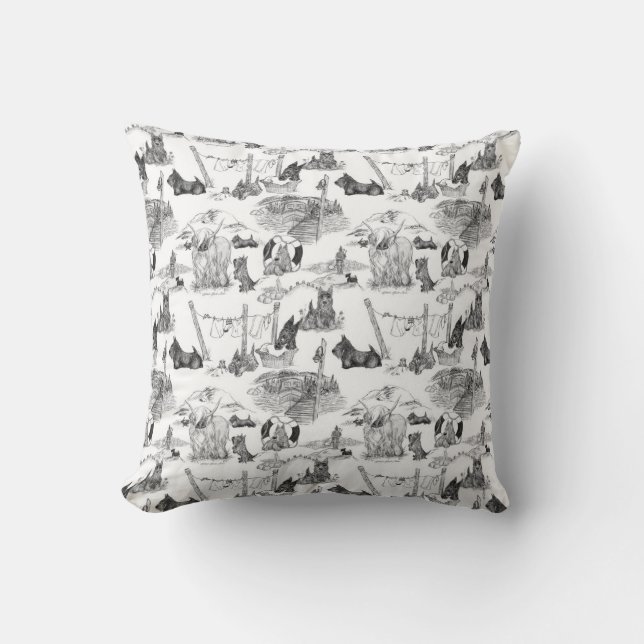 Cojín Decorativo SCOTTISH TERRIER Black Toile (Anverso)