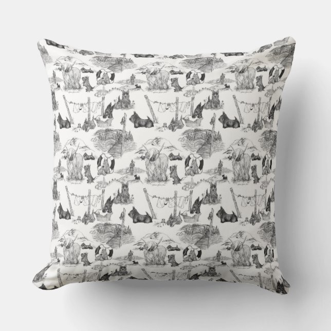 Cojín Decorativo SCOTTISH Terrier Black Toile (Anverso)