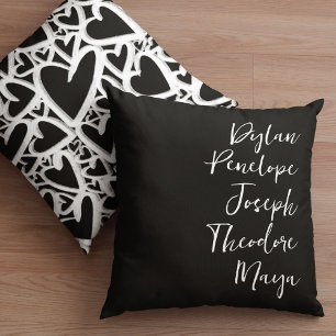 Cojín Decorativo Script 5 Nombre Familia Keepsake Corazón