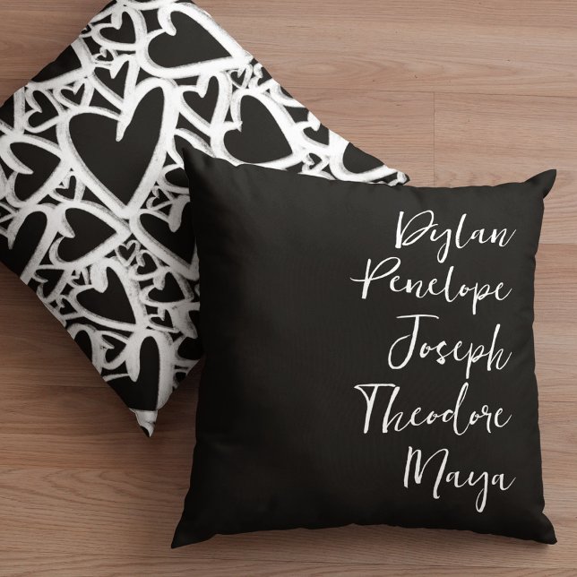 Cojín Decorativo Script 5 Nombre Familia Keepsake Corazón (Subido por el creador)