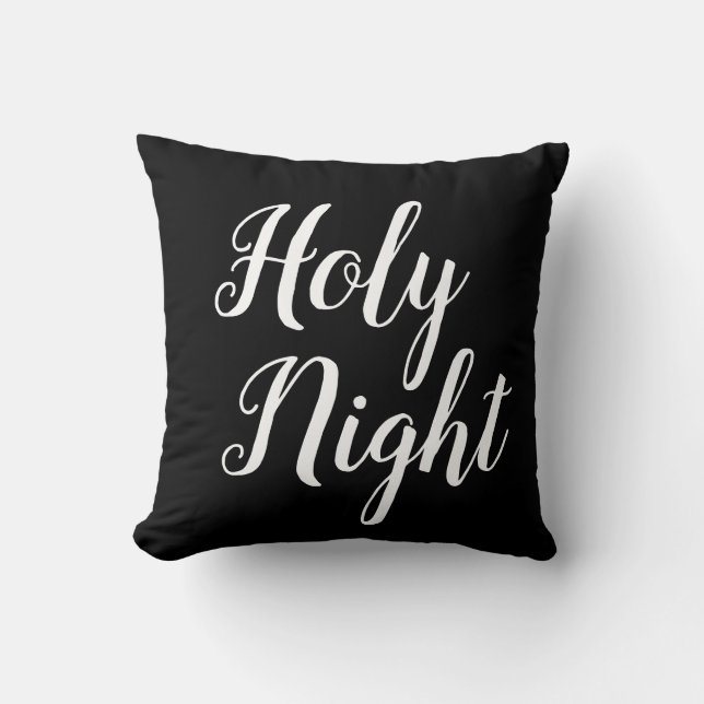 Cojín Decorativo script HOLY NIGHT | (Anverso)