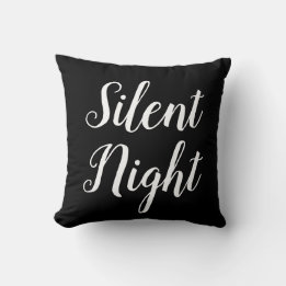 Cojín Decorativo script Noche Silenciosa - tipografía