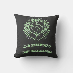 Cojín Decorativo Sé Amable con Nuestro Planeta: Camiseta Tierra de