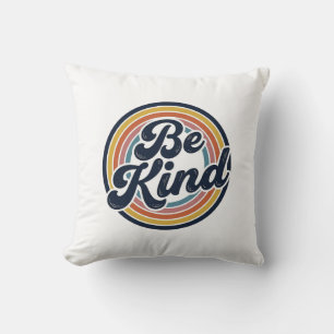 Cojín Decorativo Sé Amable Diseño Retro de Camiseta Vintage de Arco