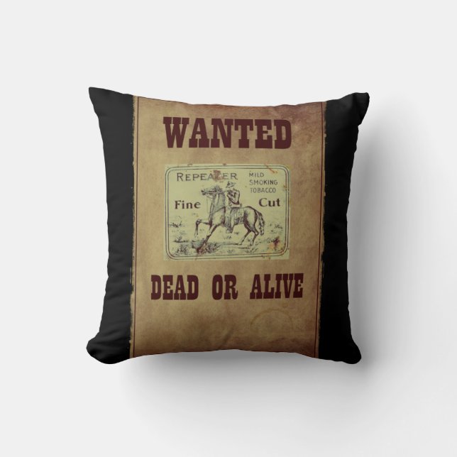 Cojín Decorativo Se busca muerto o vivo (Anverso)