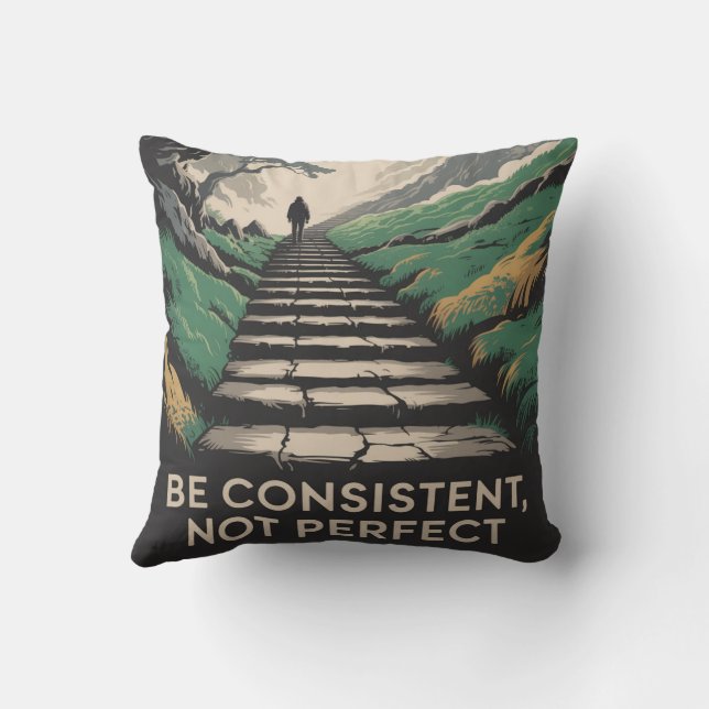 Cojín Decorativo Sé constante, no perfecto (Reverso)
