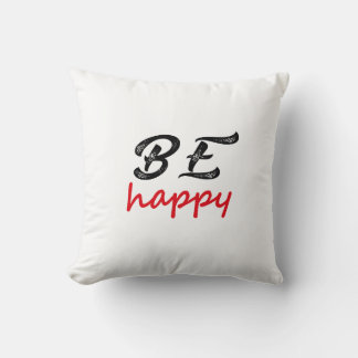 Cojín Decorativo Sé Feliz – Diseño Simple de Cita Positiva