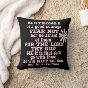 Cojín Decorativo Sé fuerte y valiente verso de la Biblia KJV