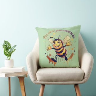 Cojín Decorativo Sé lo que quieres ser – Abeja de Miel Adorable 