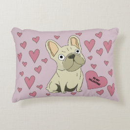 Cojín Decorativo Sé mi San Valentín, Bulldog Francés