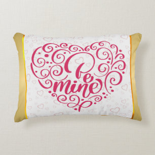 Cojín Decorativo Sé Mía" Texto Vintage: Feliz Día de San Valentín