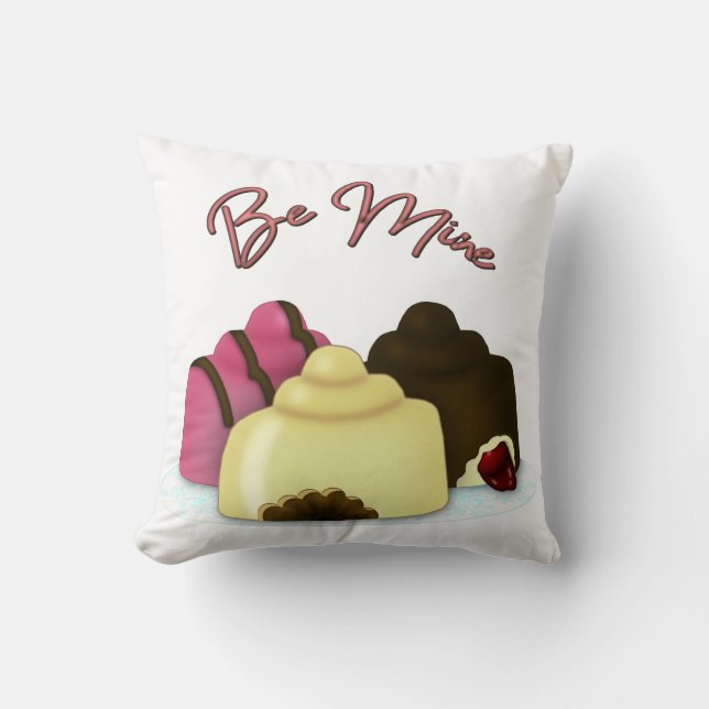 Cojín Decorativo Sé Mío Caramelo del Día de San Valentín (Anverso)