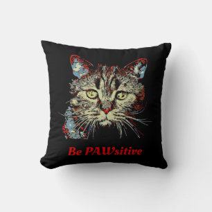 Cojín Decorativo Sé PAWsitivo, cita divertida de gato