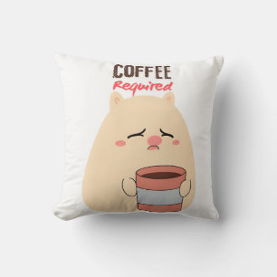 Cojín Decorativo Se requiere café - Diseño de Doodle de Canto Cuto