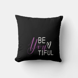 Cojín Decorativo Sé tú hermoso Elegante Blanco Negro Cita