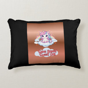 Cojín Decorativo Sé Tu Propio Arcoíris Lindas Chicas Unicornio