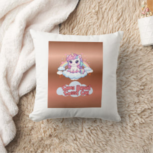 Cojín Decorativo Sé Tu Propio Arcoíris Lindas Chicas Unicornio