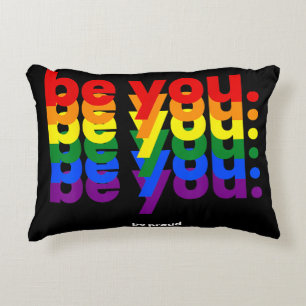 Cojín Decorativo Sé tú, sé orgulloso Arcoíris Orgullo LGBTQ Lesbian