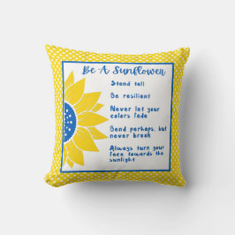 Cojín Decorativo Sé una palabra de girasol arte colores de Ucrania
