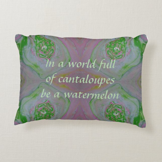 Cojín Decorativo "Sé una sandía" Inspiración de la amargura acrílic (Reverso)