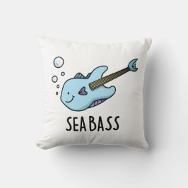 Cojín Decorativo Sea Bass Funny Bass Guitar Fish Pun
