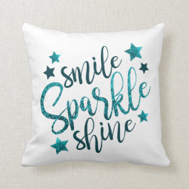 Cojín Decorativo Sea Blue Faux Sparklow Pillow para ella