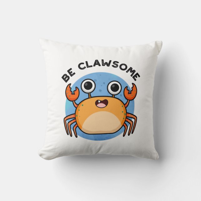 Cojín Decorativo Sea Clawsome Funny Positive Crab Pun (Anverso)
