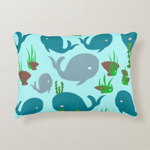 Cojín Decorativo Sea Dream, único tema del océano de ballena turque