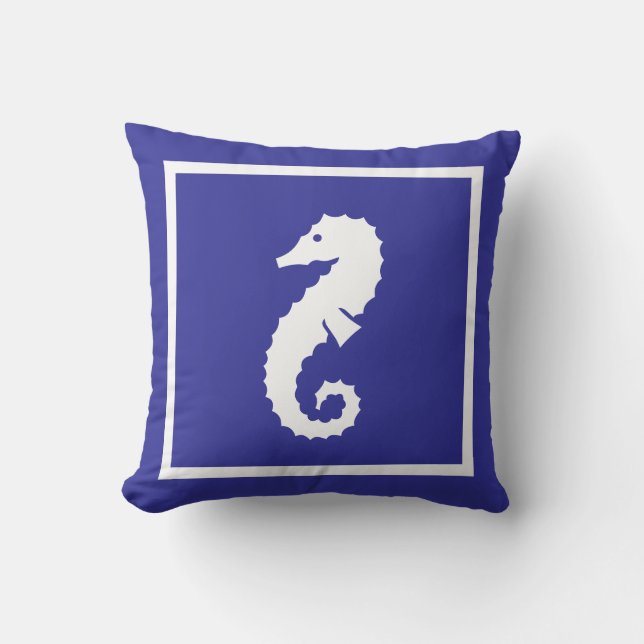 Cojín Decorativo Sea Horse ~ Beach House (Anverso)