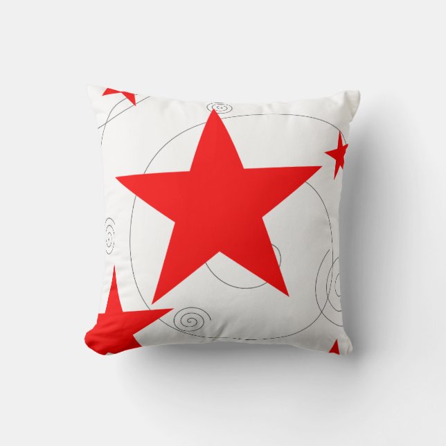 Cojín Decorativo Sea remolinos rojos de la estrella del tema del (Anverso)
