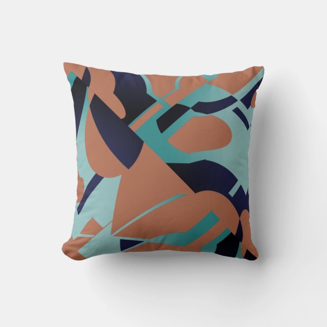 Cojín Decorativo Seafoam Blue-Black Rust Negrita Girar diseño de ar (Anverso)