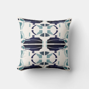 Cojín Decorativo Seafoam Blue-Black Simetrical Mediterranean Look