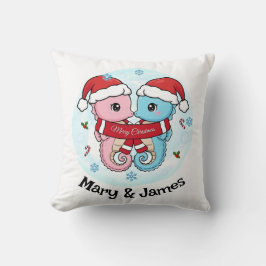 Cojín Decorativo Seahorse Couple Personalized Christmas Pillow