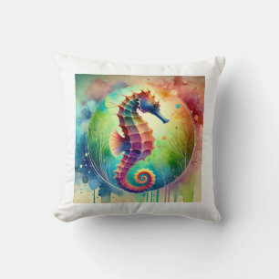 Cojín Decorativo Seahorse Serenity 220824AREF143 - Watercolor