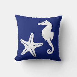 Cojín Decorativo Seahorse y estrellas de mar - azules marinos y