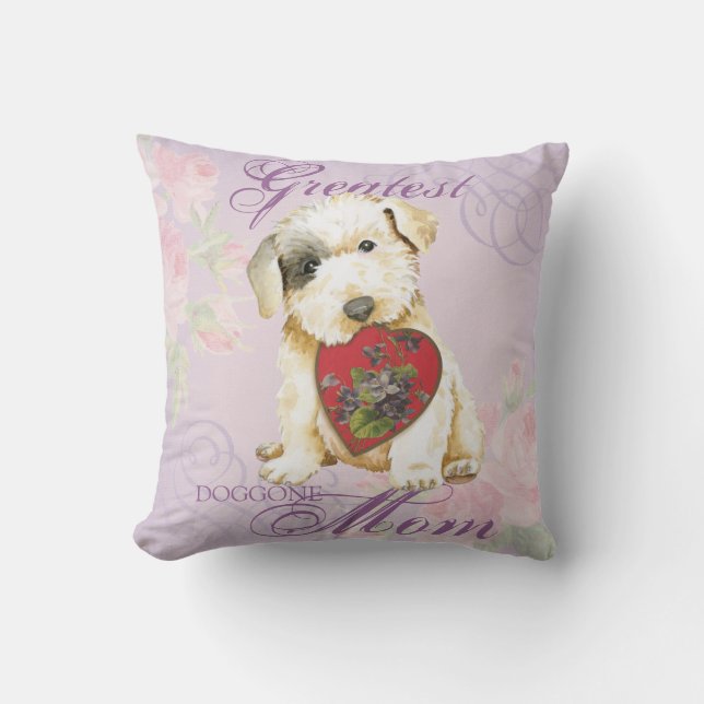 Cojín decorativo Sealyham Terrier Heart Mom (Anverso)