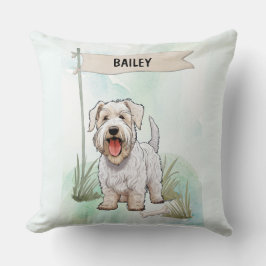 Cojín Decorativo Sealyham Terrier Watercolor Personalized Dog