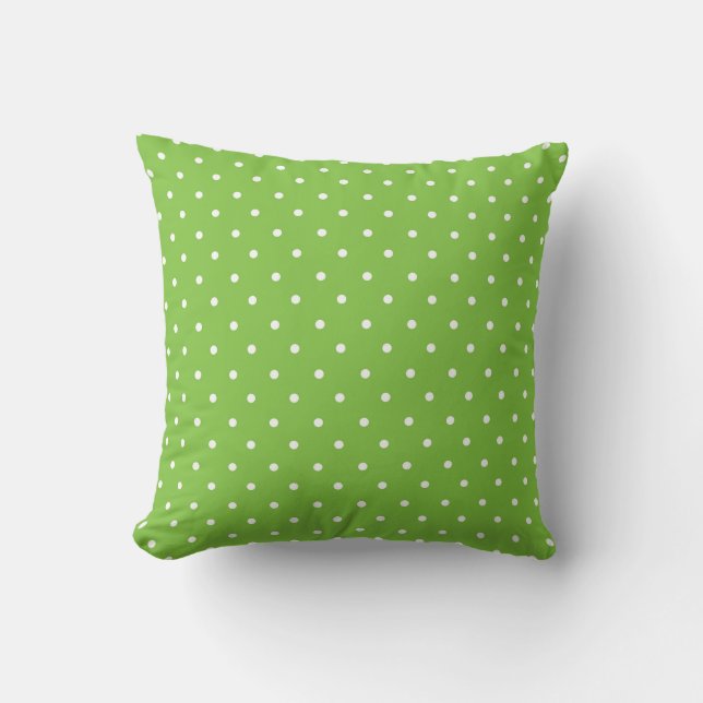 Cojín Decorativo Seamless  bright lime polka dot pattern  (Anverso)