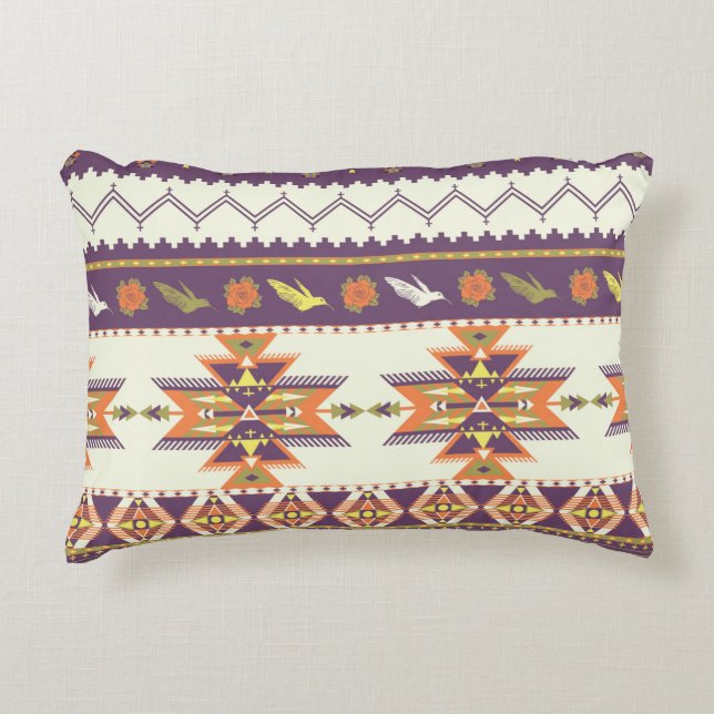 Cojín Decorativo Seamless colorful aztec pattern (Anverso)