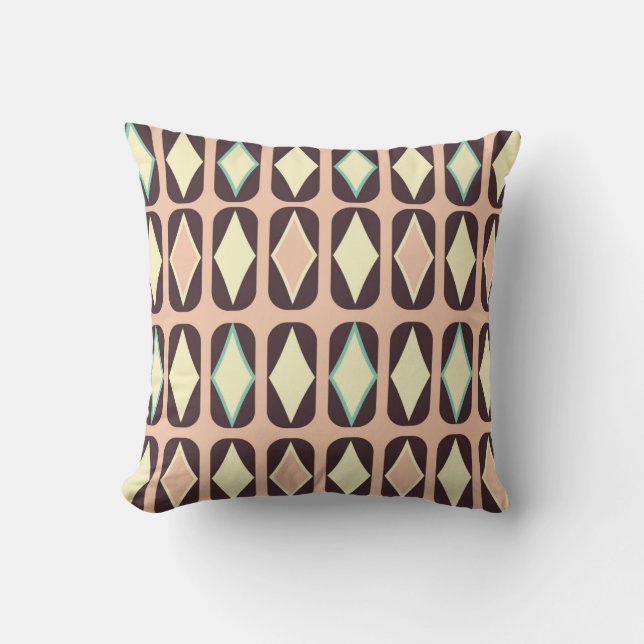 Cojín Decorativo Seamless geometric pattern in dark brown leaf  (Anverso)