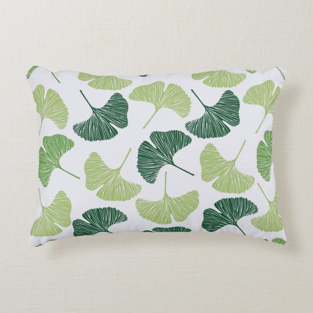 Cojín Decorativo Seamless pattern Green ginkgo biloba  (Anverso)