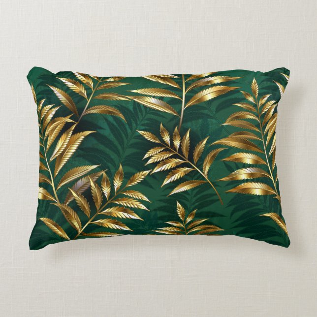 Cojín Decorativo Seamless pattern with golden ferns (Anverso)