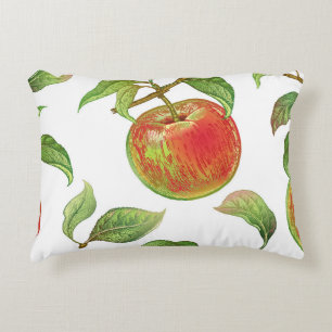 Cojín Decorativo Seamless pattern with red apples. Realistic vintag